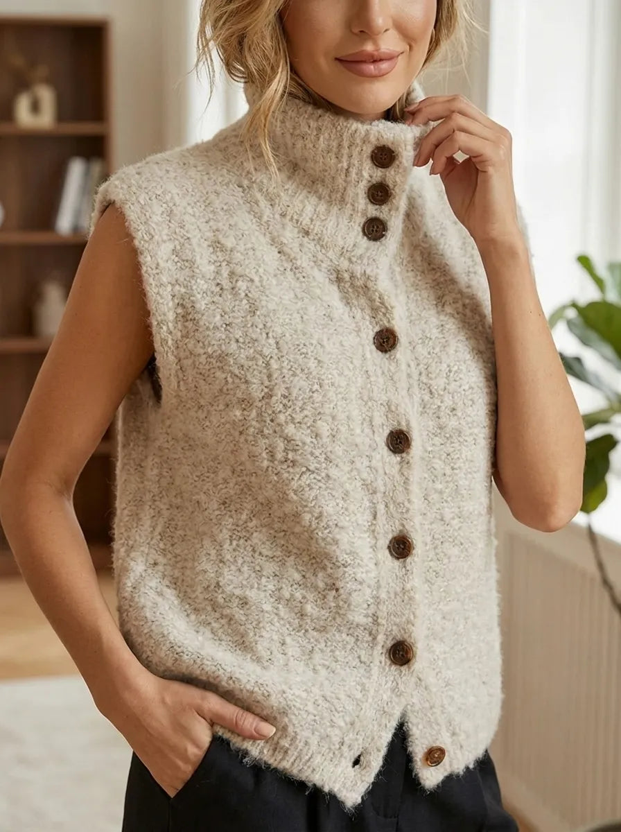 Ingrid | Eleganter Cardigan Ohne Ärmel für Damen mit V-Ausschnitt