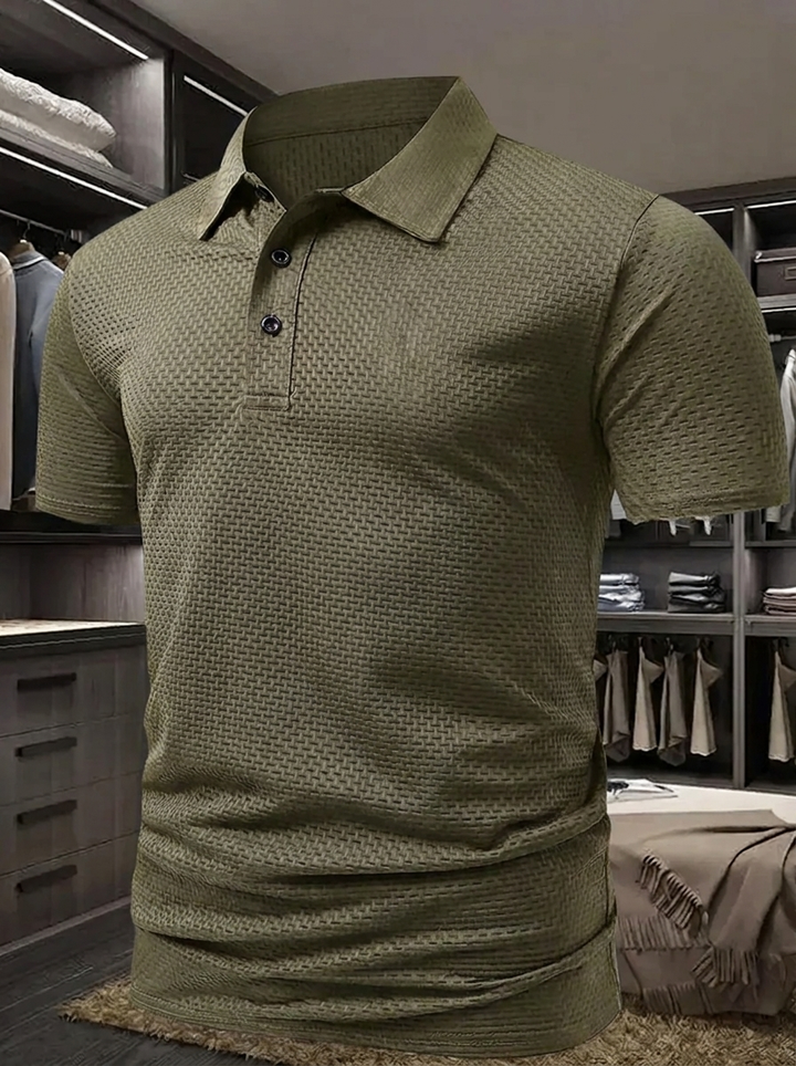 Milano | Kurzarm-Golfhemd für Männer für Herren mit geometrischem Muster