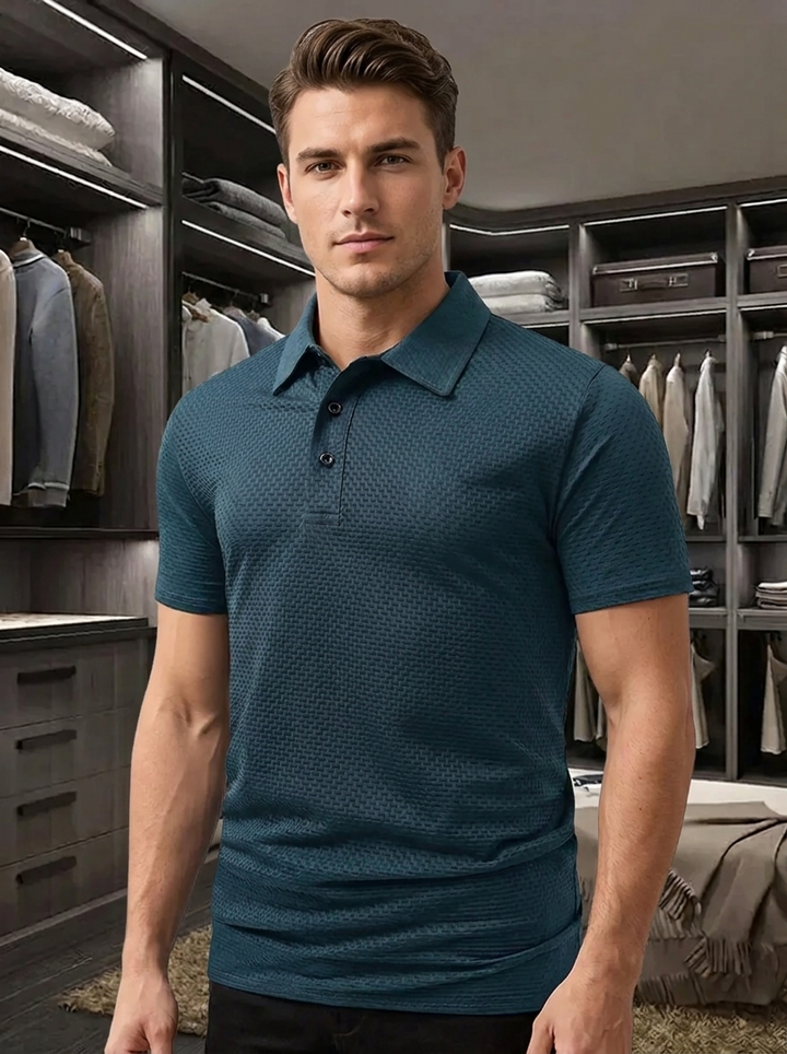 Milano | Kurzarm-Golfhemd für Männer für Herren mit geometrischem Muster