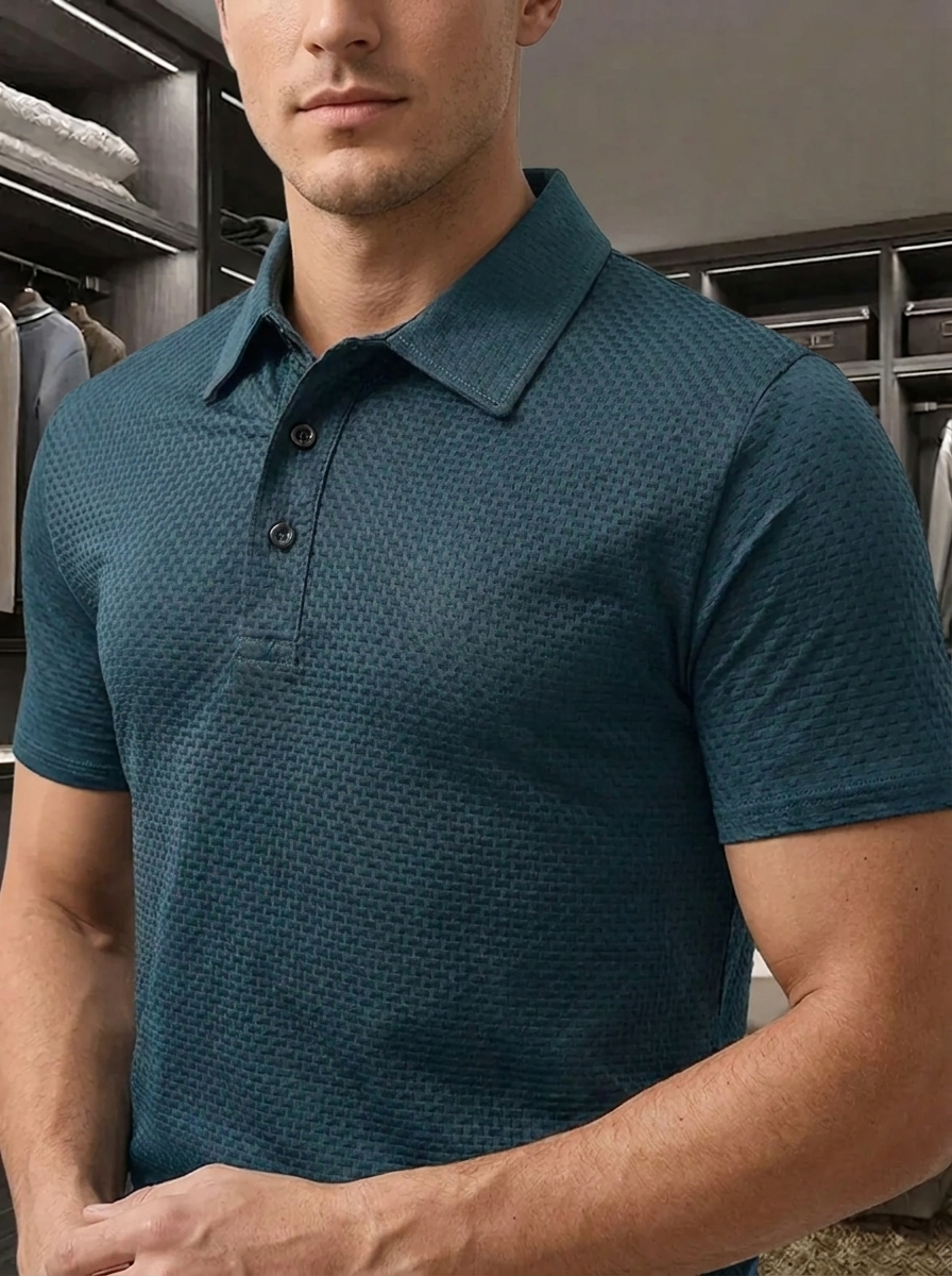 Milano | Kurzarm-Golfhemd für Männer für Herren mit geometrischem Muster