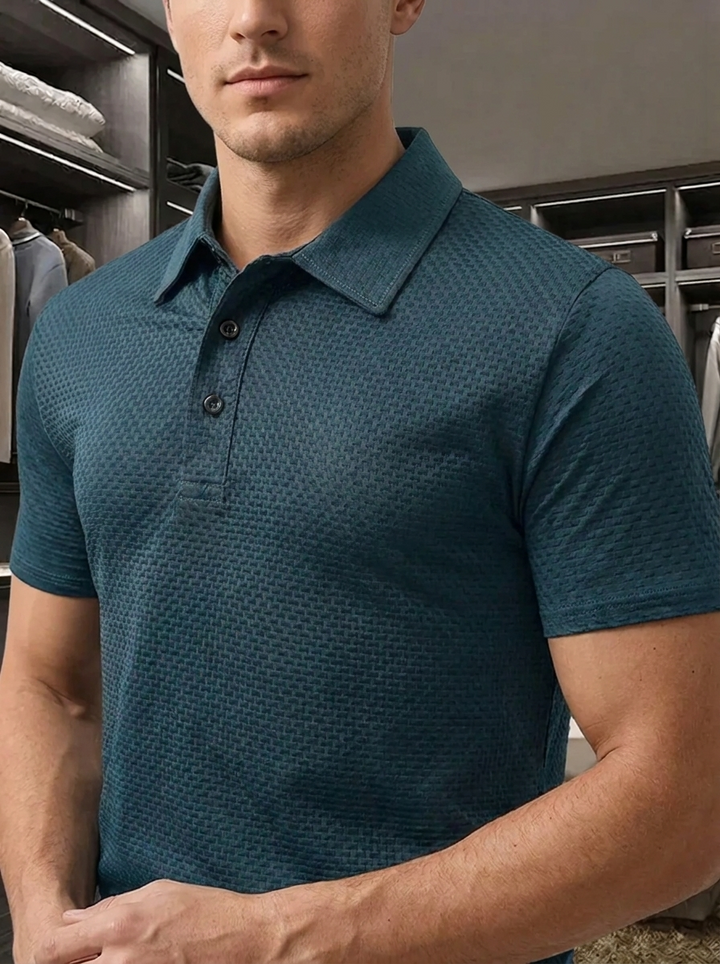 Milano | Kurzarm-Golfhemd für Männer für Herren mit geometrischem Muster