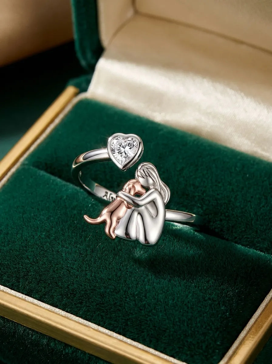 Anne | Ring mit Hundemotiv (Rosa)