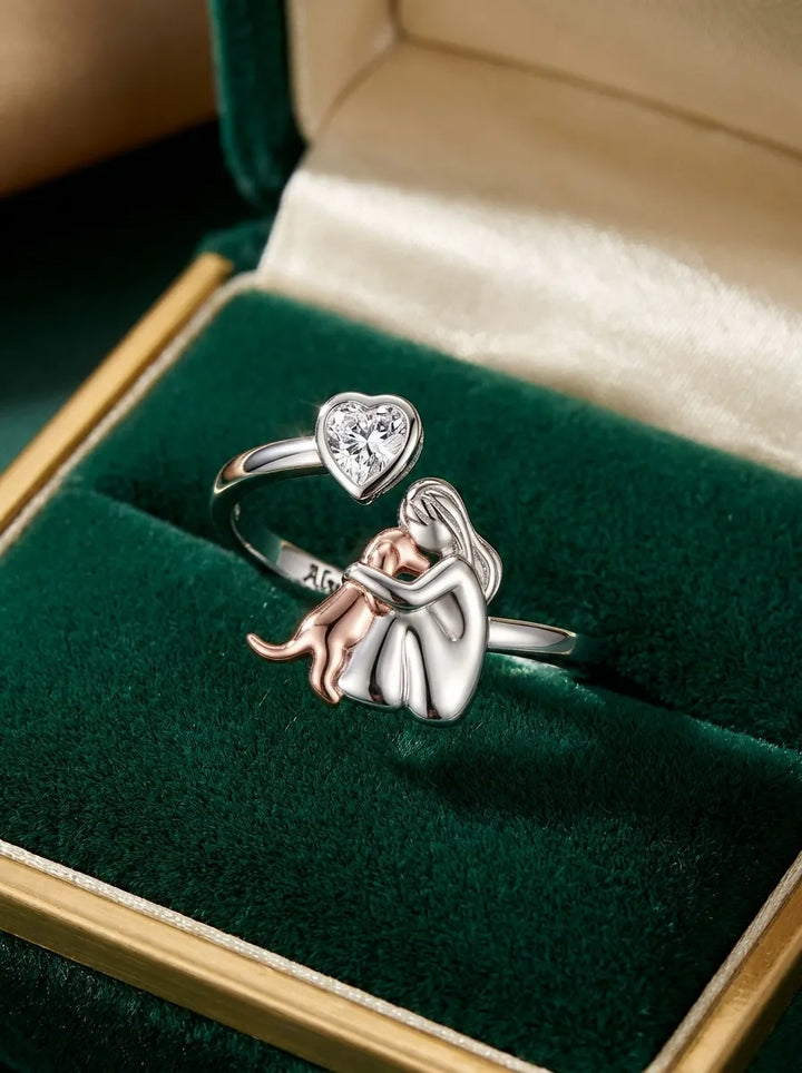 Anne | Ring mit Hundemotiv (Rosa)
