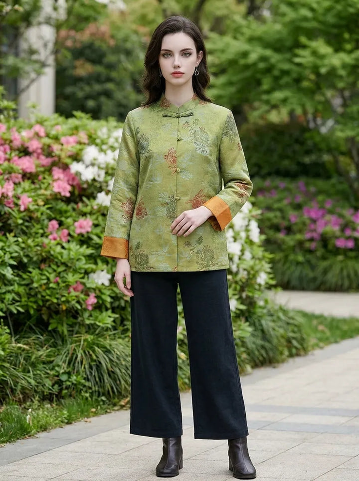 Mei | Mantel für Damen mit Stehkragen im chinesischen Stil