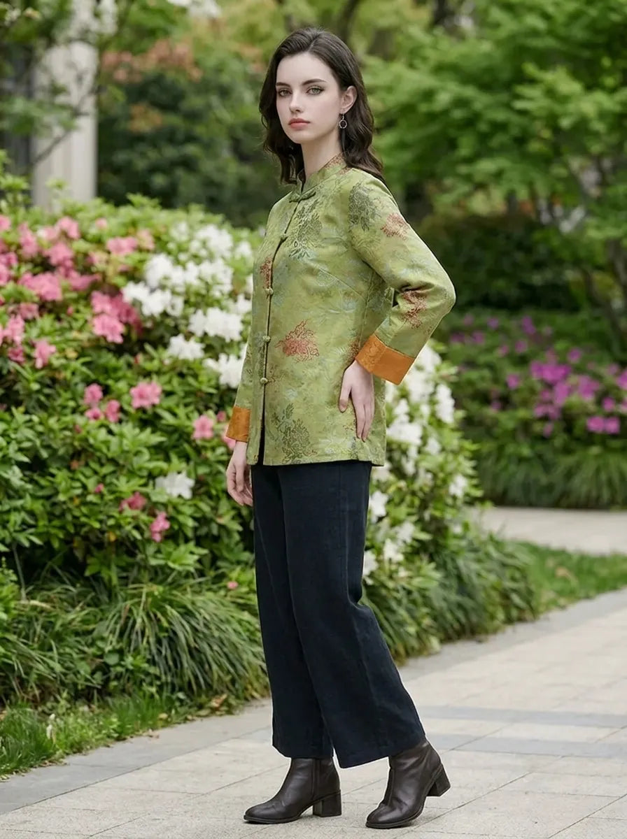 Mei | Mantel für Damen mit Stehkragen im chinesischen Stil