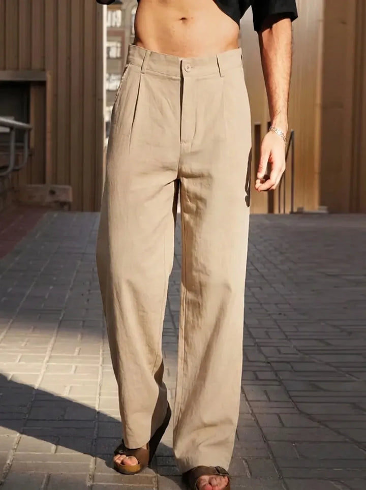 Malik | Weite Hose für Herren mit hohem Bund