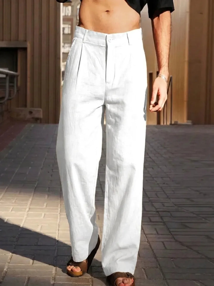 Malik | Weite Hose für Herren mit hohem Bund