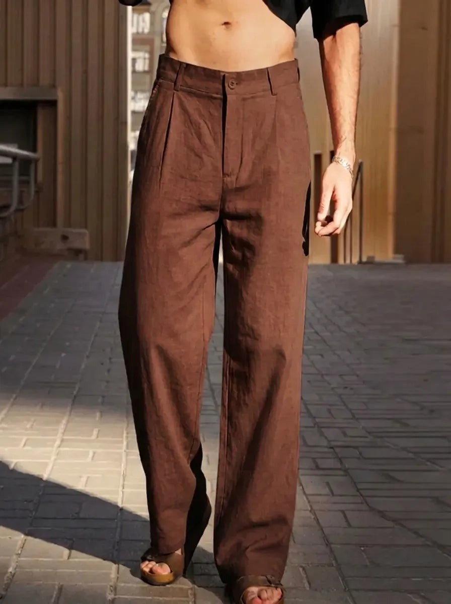 Malik | Weite Hose für Herren mit hohem Bund