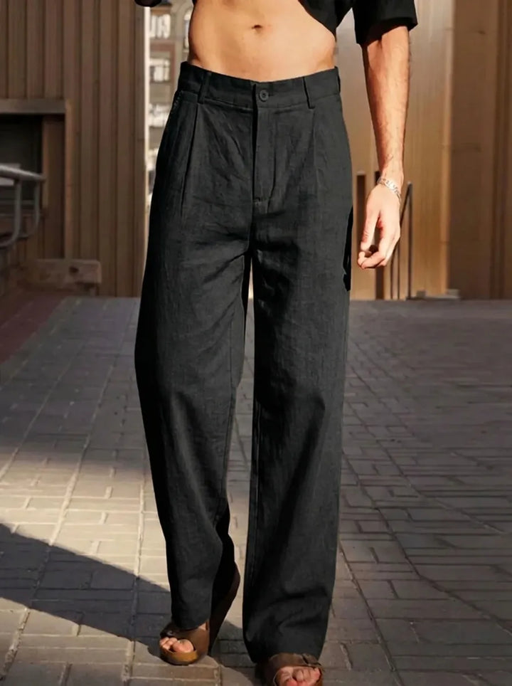 Malik | Weite Hose für Herren mit hohem Bund