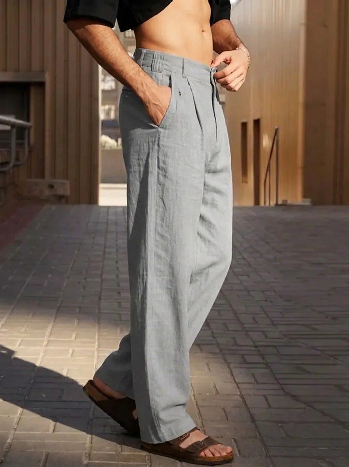 Malik | Weite Hose für Herren mit hohem Bund