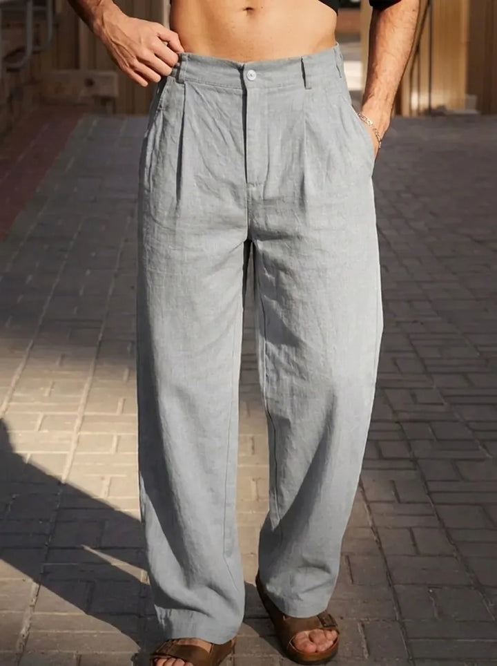 Malik | Weite Hose für Herren mit hohem Bund