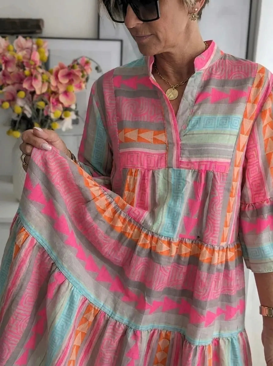 Ava | Stilvolles V-Ausschnitt-Kleid für den Sommer