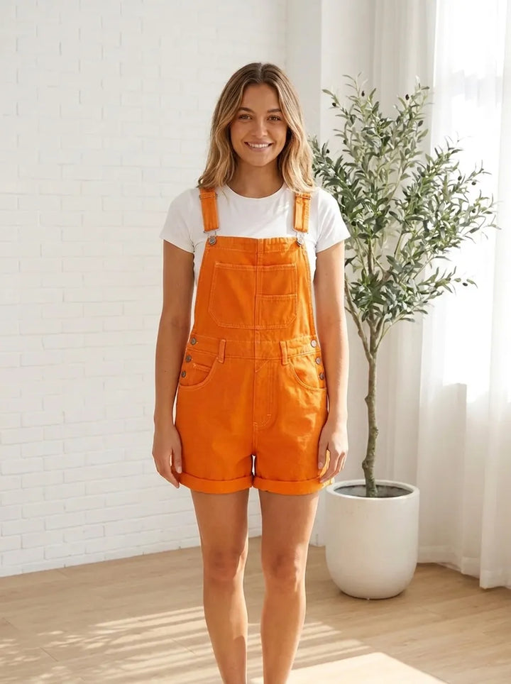 Remita | Vintage Verstellbare Denim Latzshorts