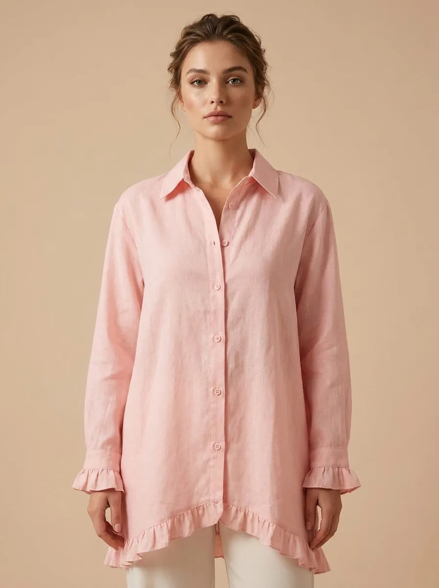 Celeste | Camisa elegante y sofisticada para mujer con escote en V