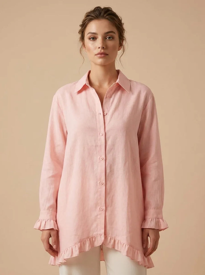 Celeste | Camisa elegante y sofisticada para mujer con escote en V