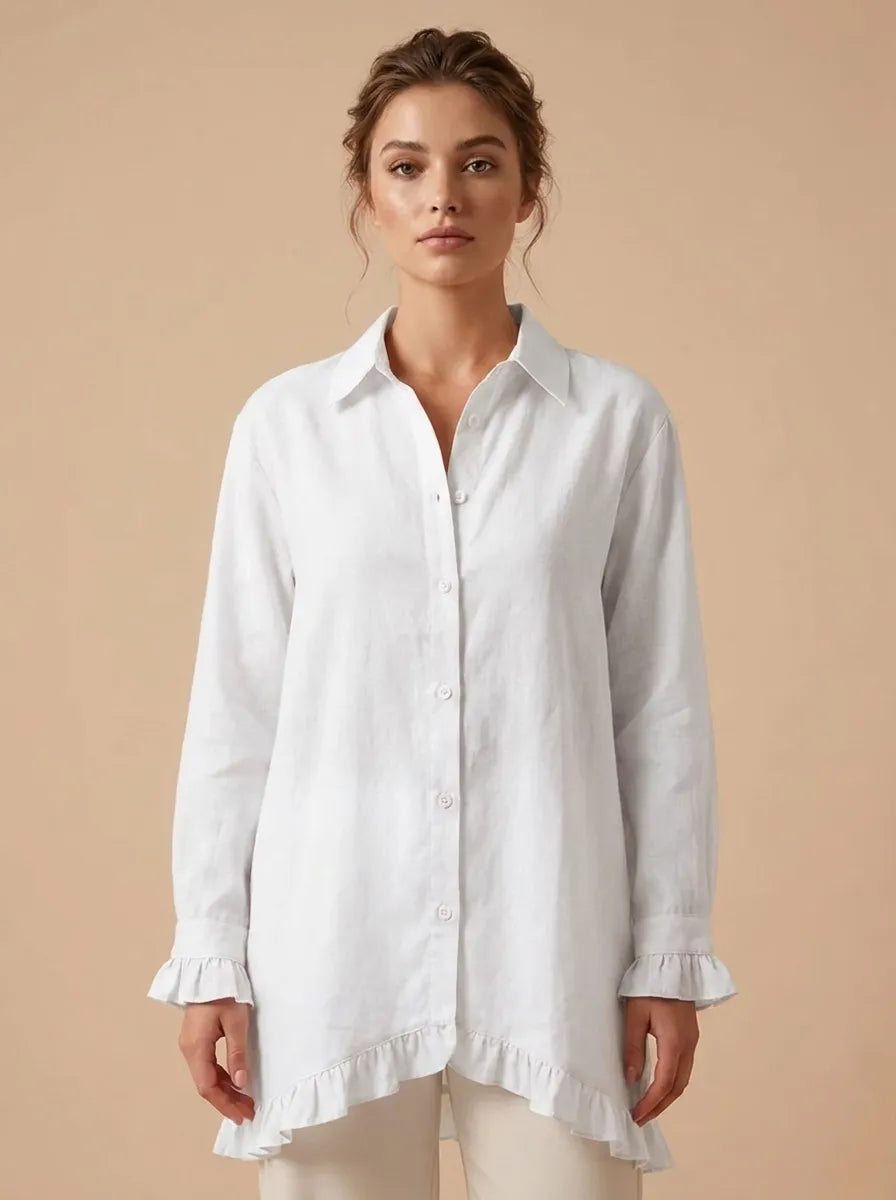 Celeste | Camisa elegante y sofisticada para mujer con escote en V