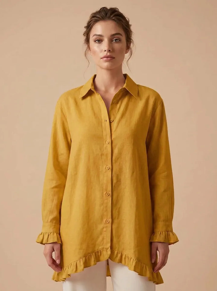 Celeste | Camisa elegante y sofisticada para mujer con escote en V