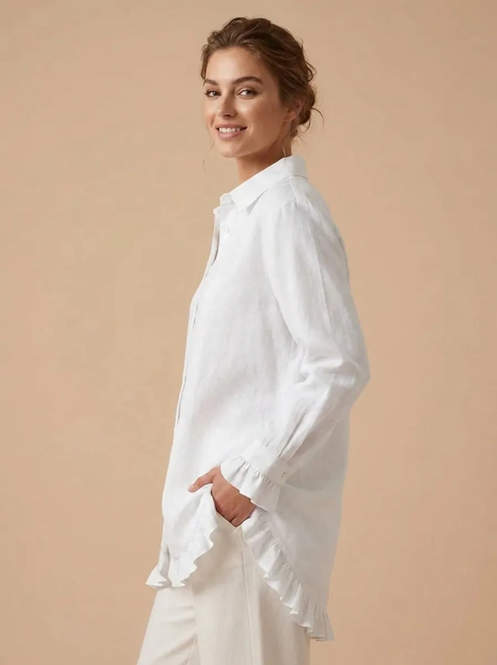 Celeste | Camisa elegante y sofisticada para mujer con escote en V