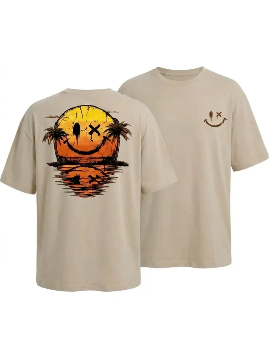 Eli | Sommer Smiley Meer T-Shirt für Herren mit Rundhalsausschnitt