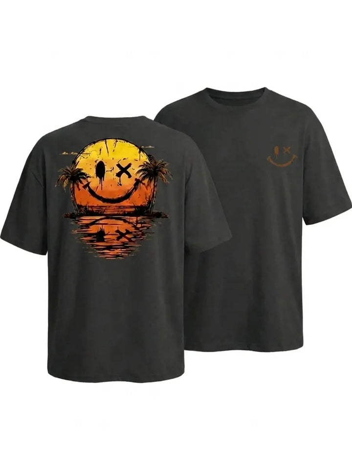 Eli | Sommer Smiley Meer T-Shirt für Herren mit Rundhalsausschnitt