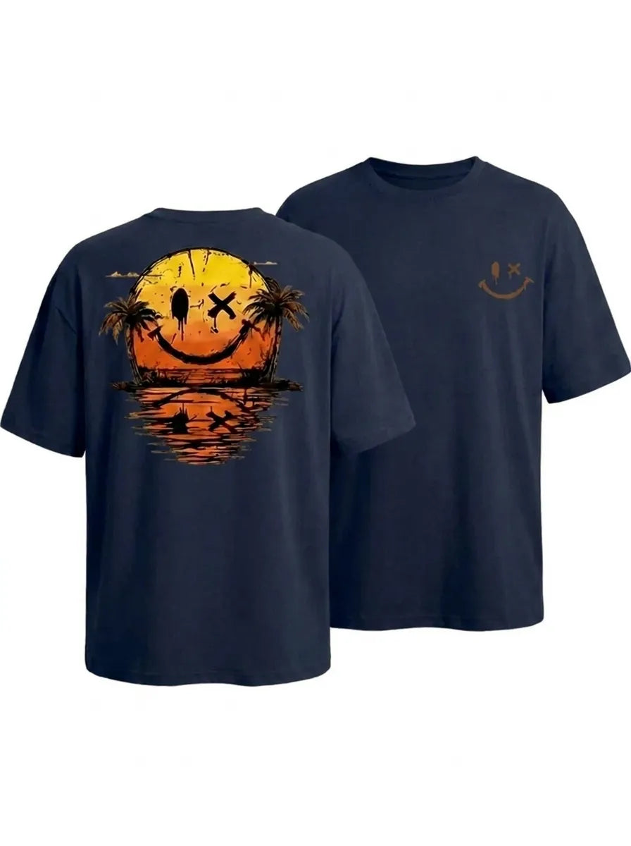 Eli | Sommer Smiley Meer T-Shirt für Herren mit Rundhalsausschnitt