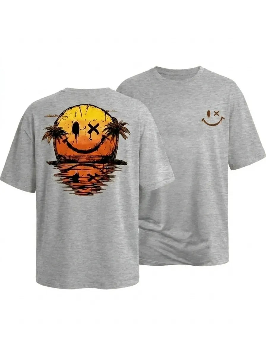 Eli | Sommer Smiley Meer T-Shirt für Herren mit Rundhalsausschnitt