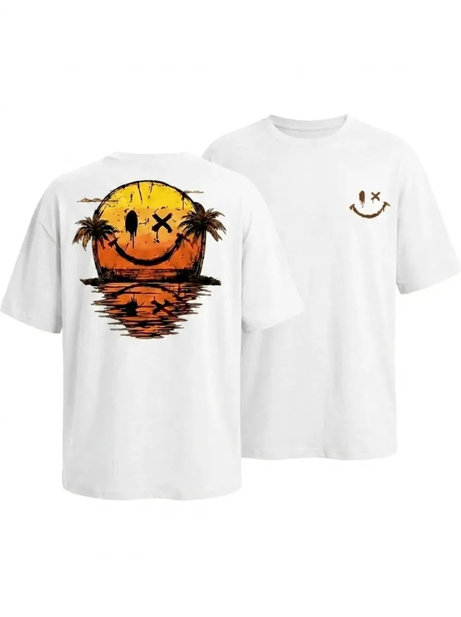 Eli | Sommer Smiley Meer T-Shirt für Herren mit Rundhalsausschnitt