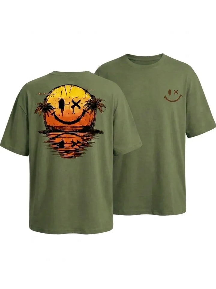 Eli | Sommer Smiley Meer T-Shirt für Herren mit Rundhalsausschnitt