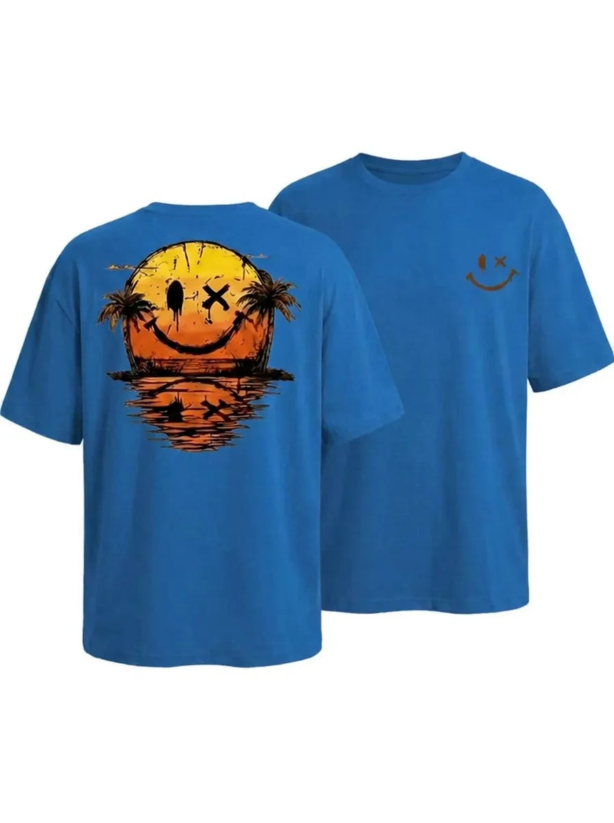 Eli | Sommer Smiley Meer T-Shirt für Herren mit Rundhalsausschnitt