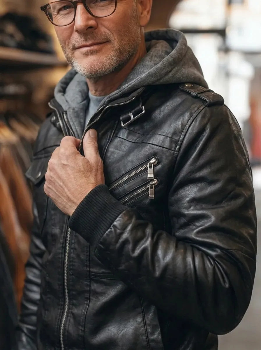 Stylische Premium Winterjacke für Herren mit Kapuze und langen Ärmeln