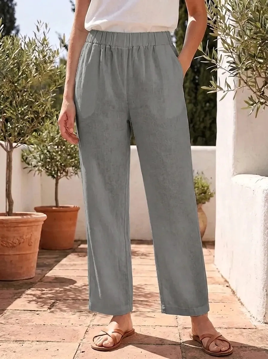 Julienne | Leichte Sommerhose für Damen mit geradem Bein und mittlerem Bund