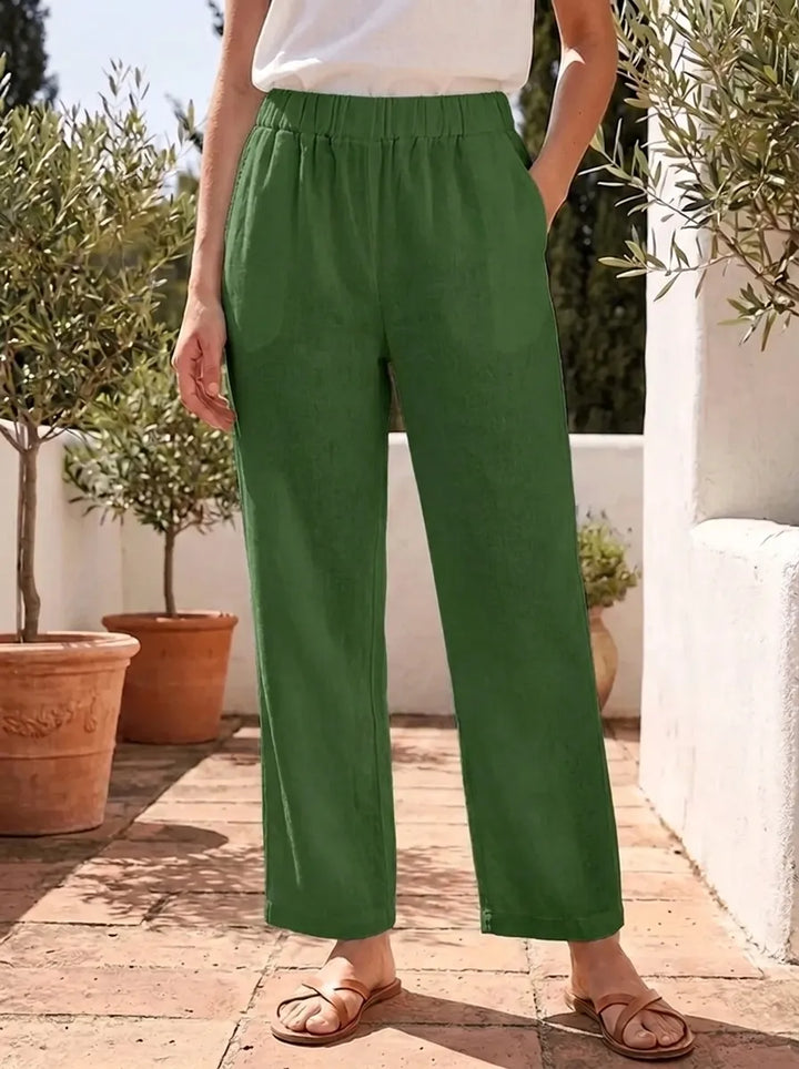 Julienne | Leichte Sommerhose für Damen mit geradem Bein und mittlerem Bund