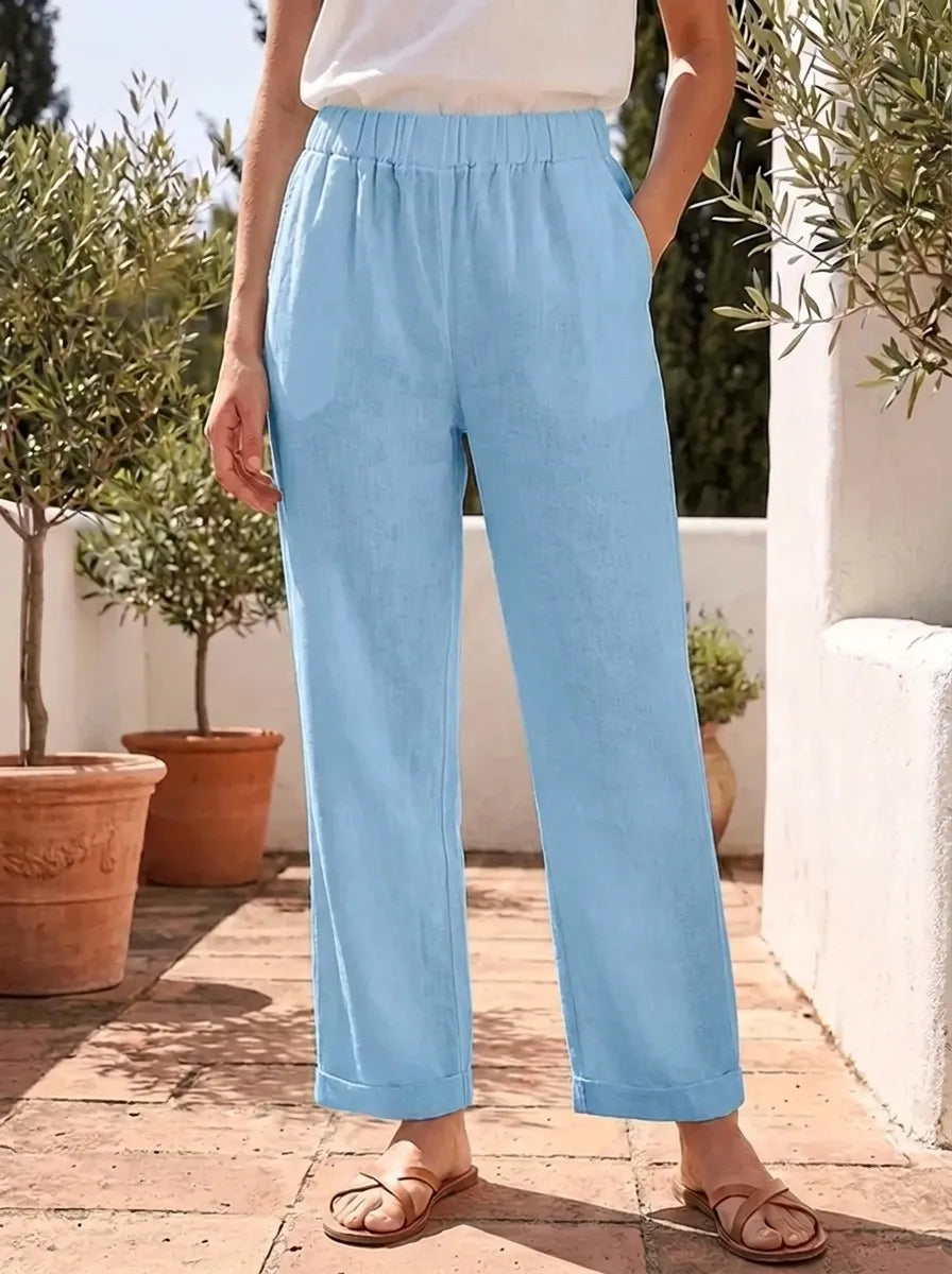 Julienne | Leichte Sommerhose für Damen mit geradem Bein und mittlerem Bund