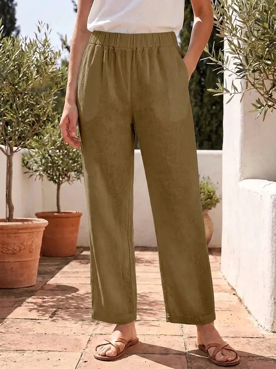 Julienne | Leichte Sommerhose für Damen mit geradem Bein und mittlerem Bund