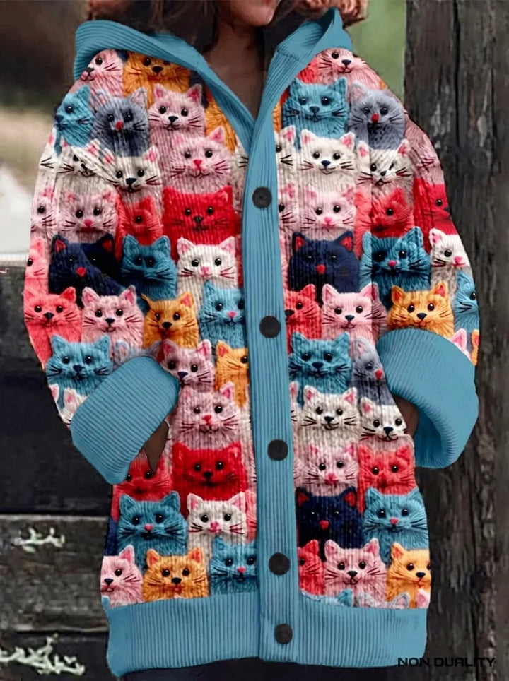 Isabella | Bunte Katzen-Strickjacke für Damen