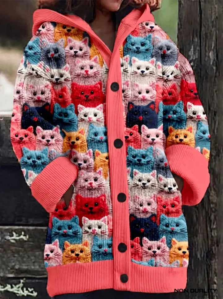 Isabella | Bunte Katzen-Strickjacke für Damen