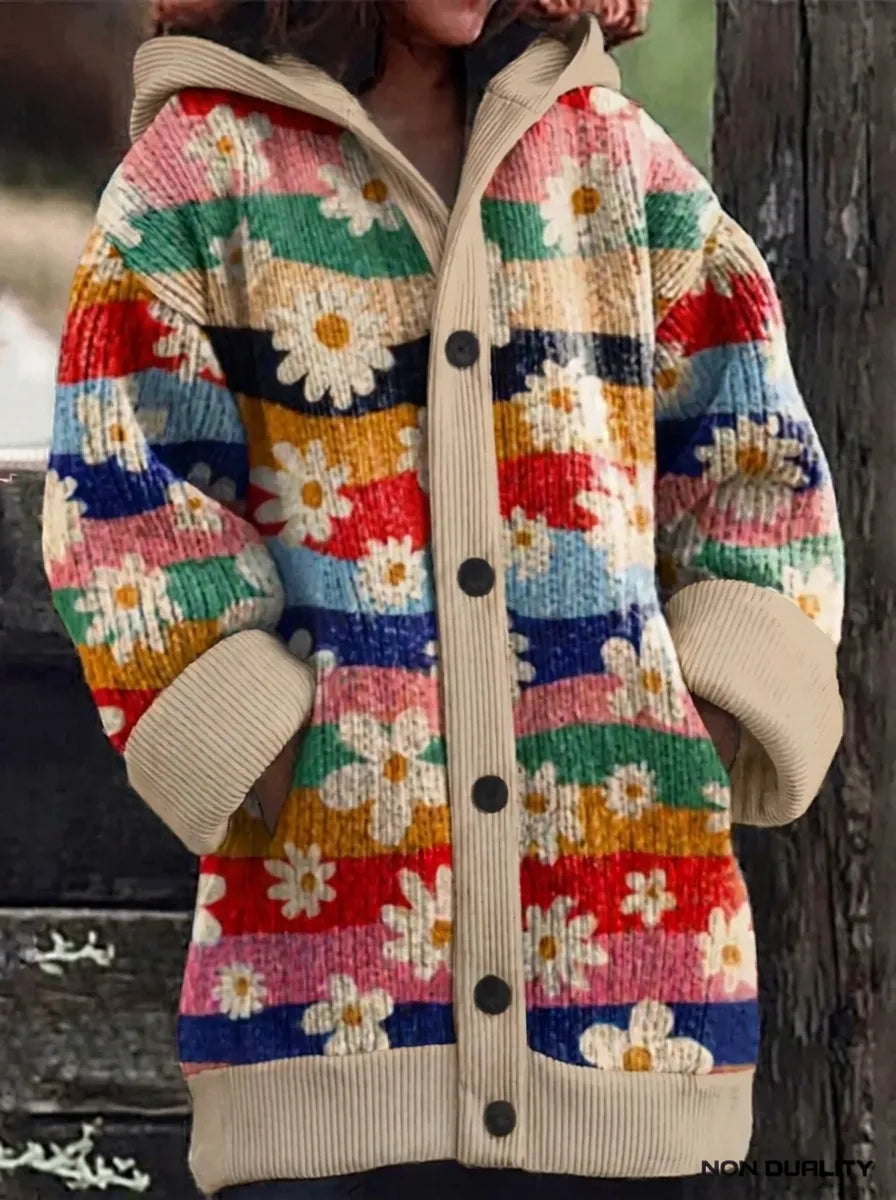Isabella | Bunte Katzen-Strickjacke für Damen