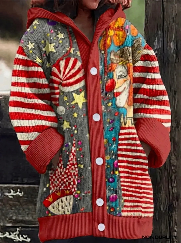 Isabella | Bunte Katzen-Strickjacke für Damen