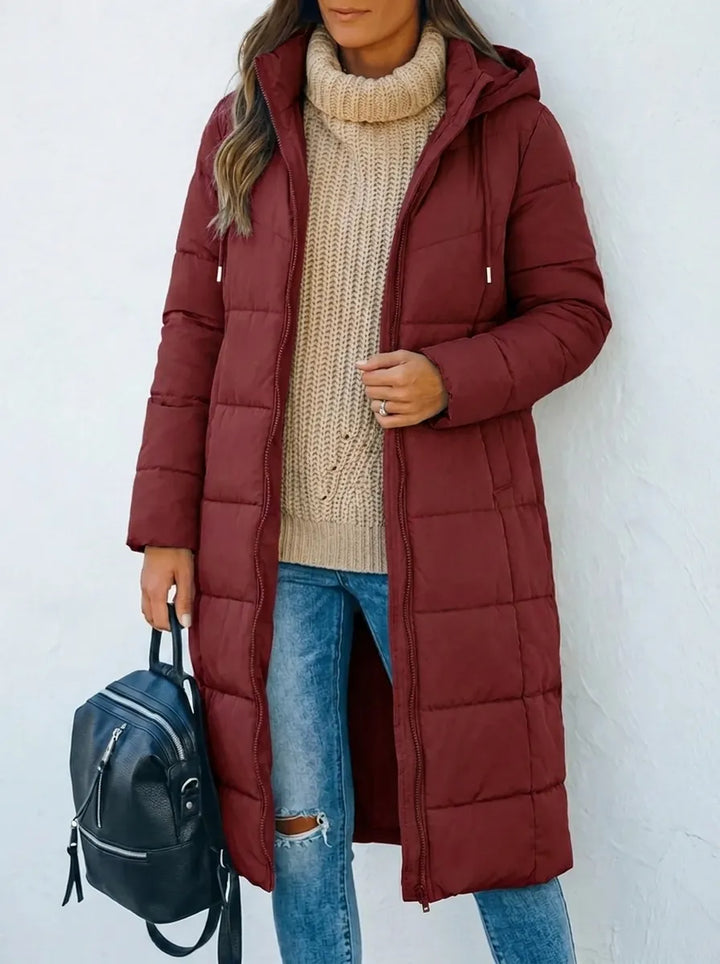 Rae | Lässige Kapuzen-Puffer-Daunenjacke für Damen mit langen Ärmeln