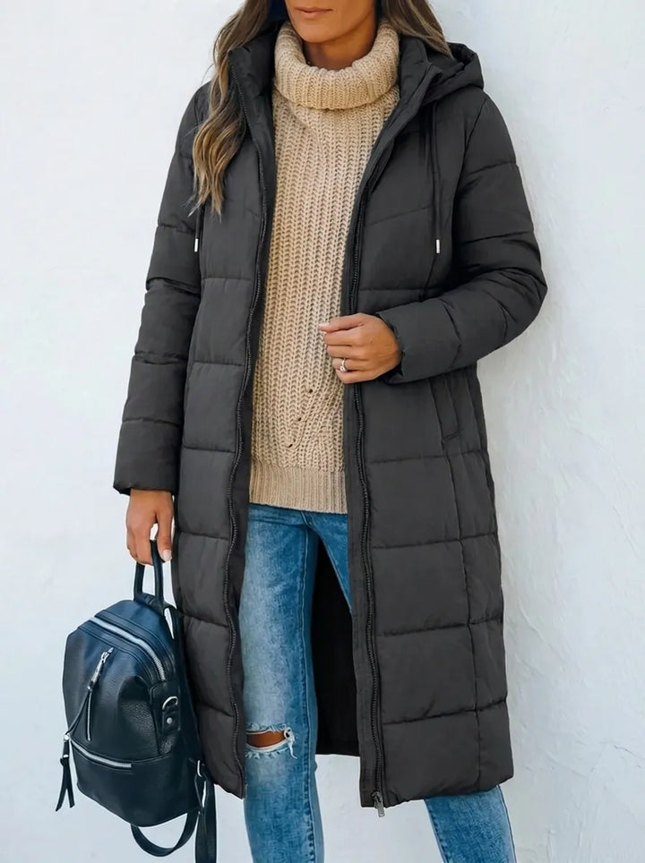 Rae | Lässige Kapuzen-Puffer-Daunenjacke für Damen mit langen Ärmeln
