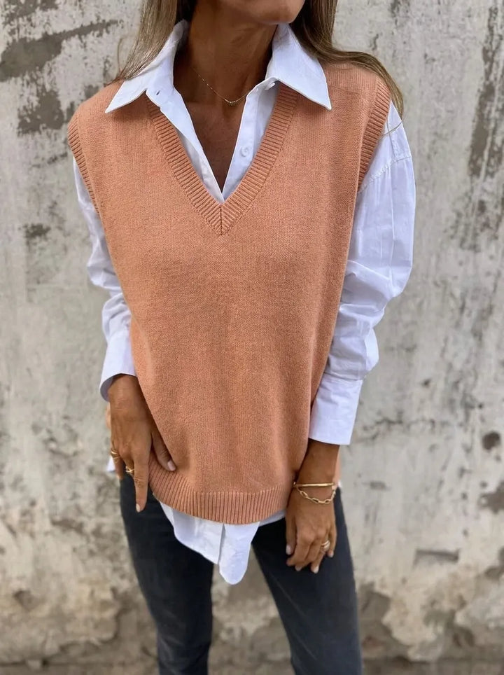 Addison | Strick-Pullover-Weste für Damen mit V-Ausschnitt