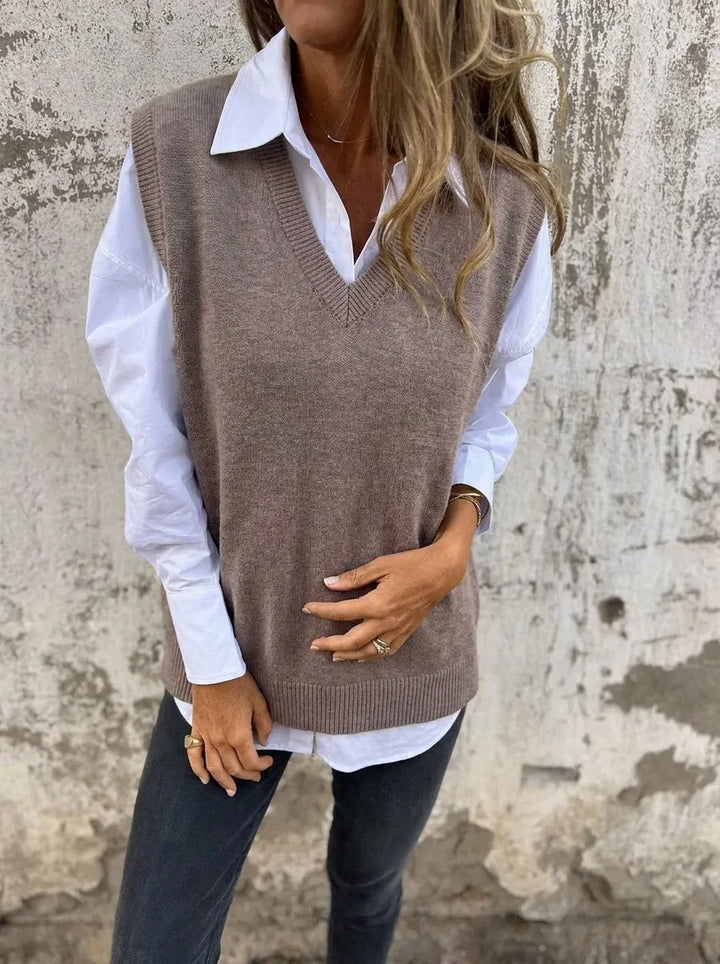 Addison | Strick-Pullover-Weste für Damen mit V-Ausschnitt