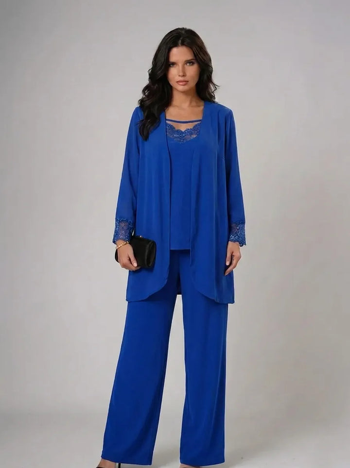 Iva | Elegante conjunto de tres piezas para mujer con escote redondo y mangas largas