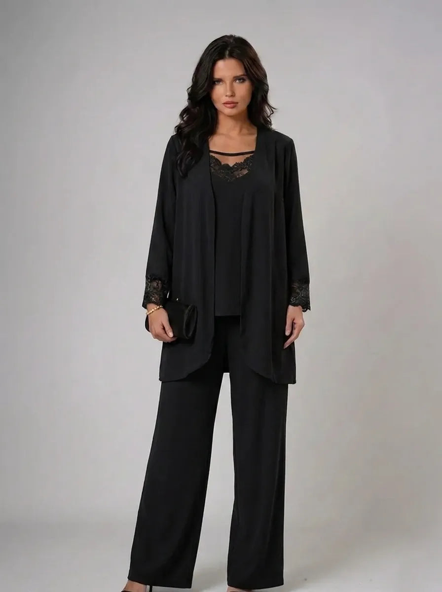 Iva | Elegante conjunto de tres piezas para mujer con escote redondo y mangas largas
