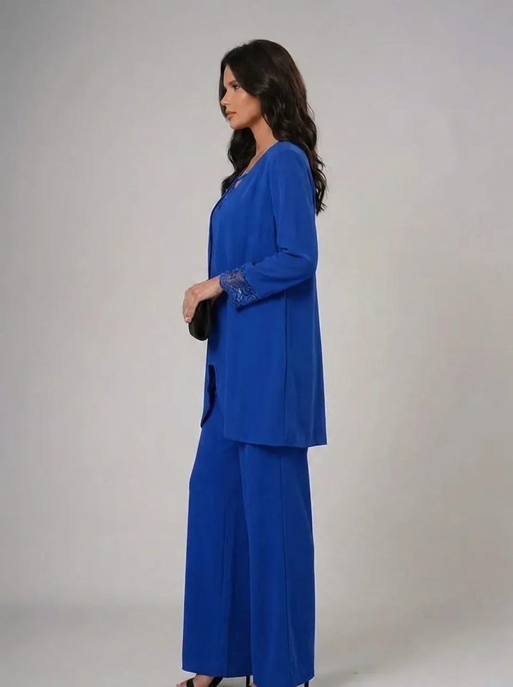 Iva | Elegante conjunto de tres piezas para mujer con escote redondo y mangas largas
