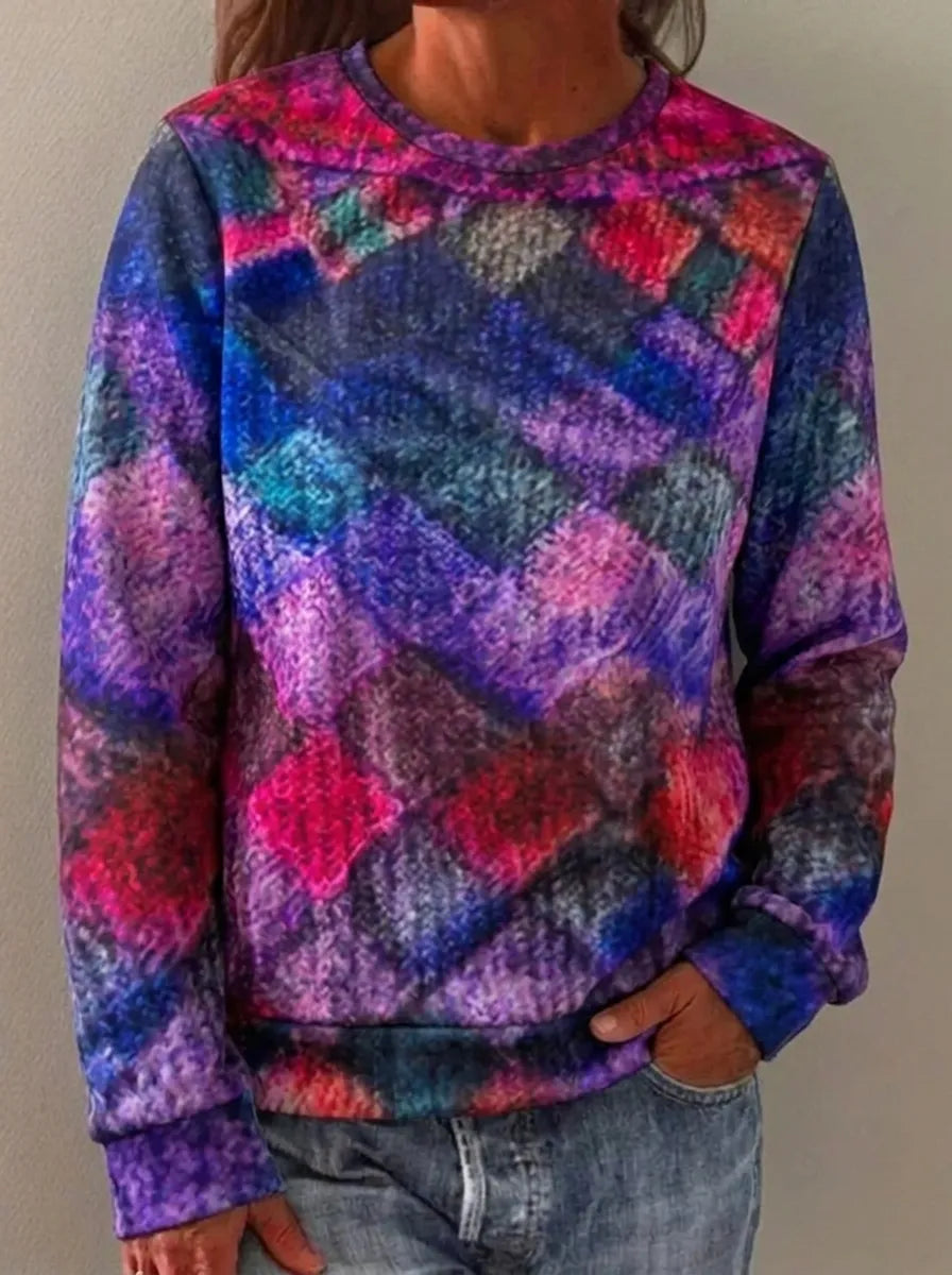 Jessi | Kuscheliger, locker sitzender Pullover für Damen mit Rautenmuster