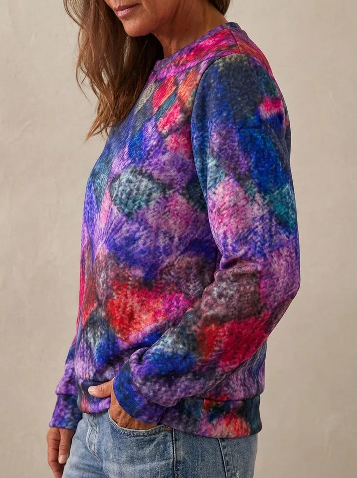 Jessi | Kuscheliger, locker sitzender Pullover für Damen mit Rautenmuster