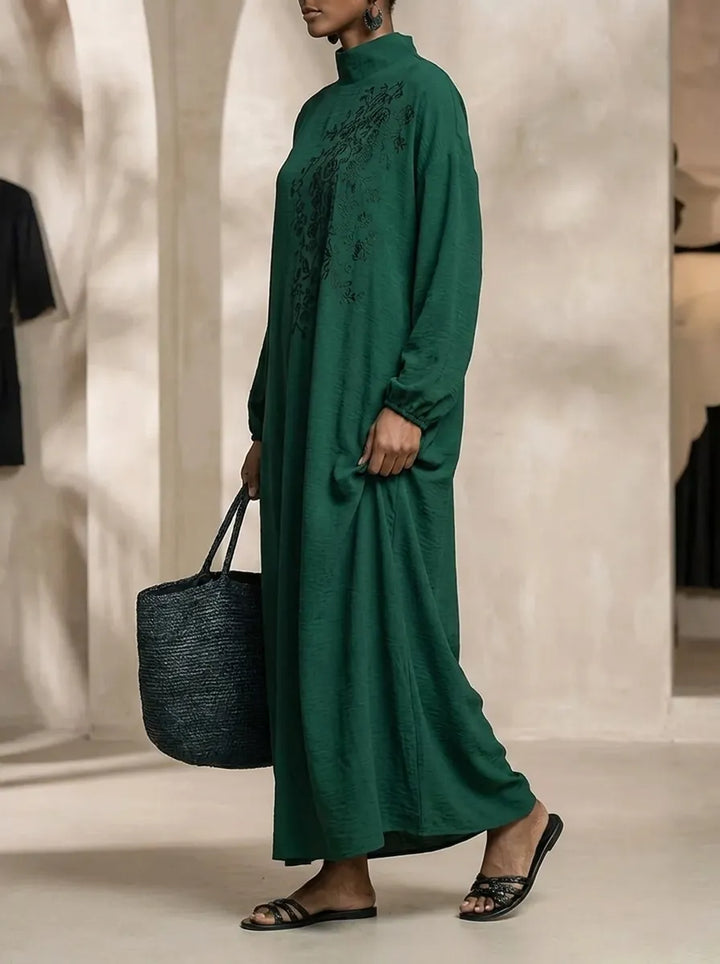Anisha Premium Maxikleid für Damen mit Rollkragen und langen Ärmeln