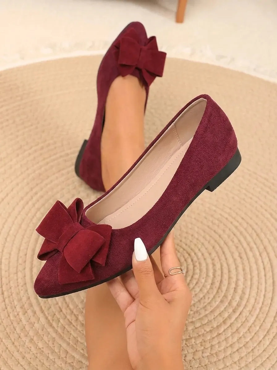 Schicke Damen-Bow-Schuhe mit stylischen dicken Absätzen