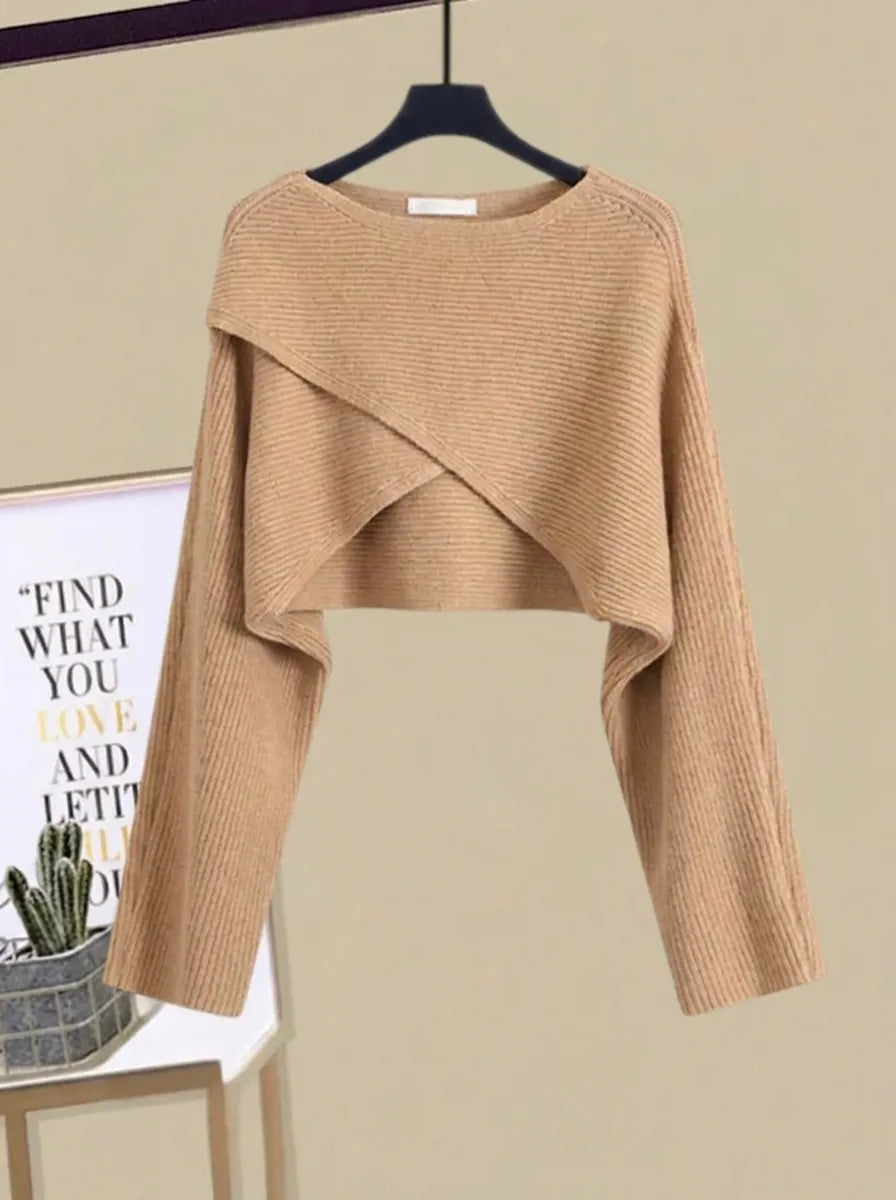 Enrica | Conjunto elegante de vestido de punto para mujer con cuello redondo